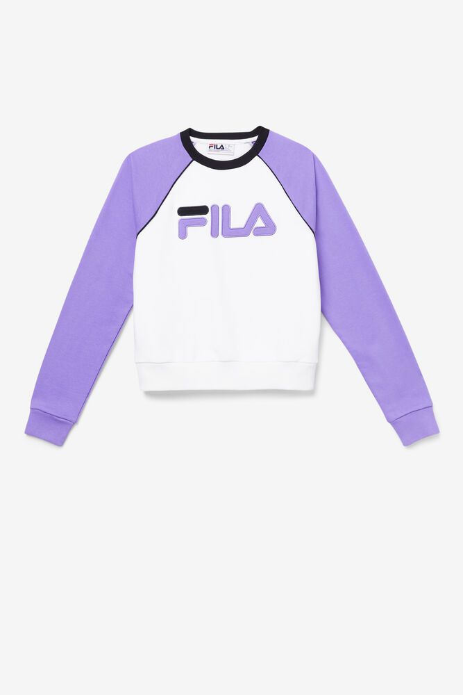 Fila Sweatshirt Womens White/Purple Riccarda - Ireland 34058-AJCP